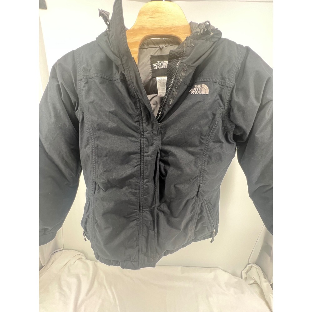The North Face Black Insulated Hooded Winter Jacket Girls LG‎ Goose Down